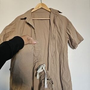 Source Unknown Tan Jumpsuit